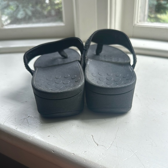 Black Rhinestone Sandals - Picture 2 of 7